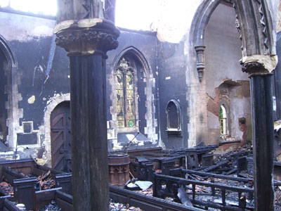The south door and font.